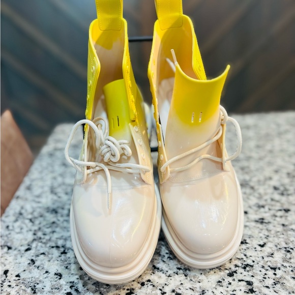 Melissa Yellow and White Jelly Boots - Picture 3 of 3